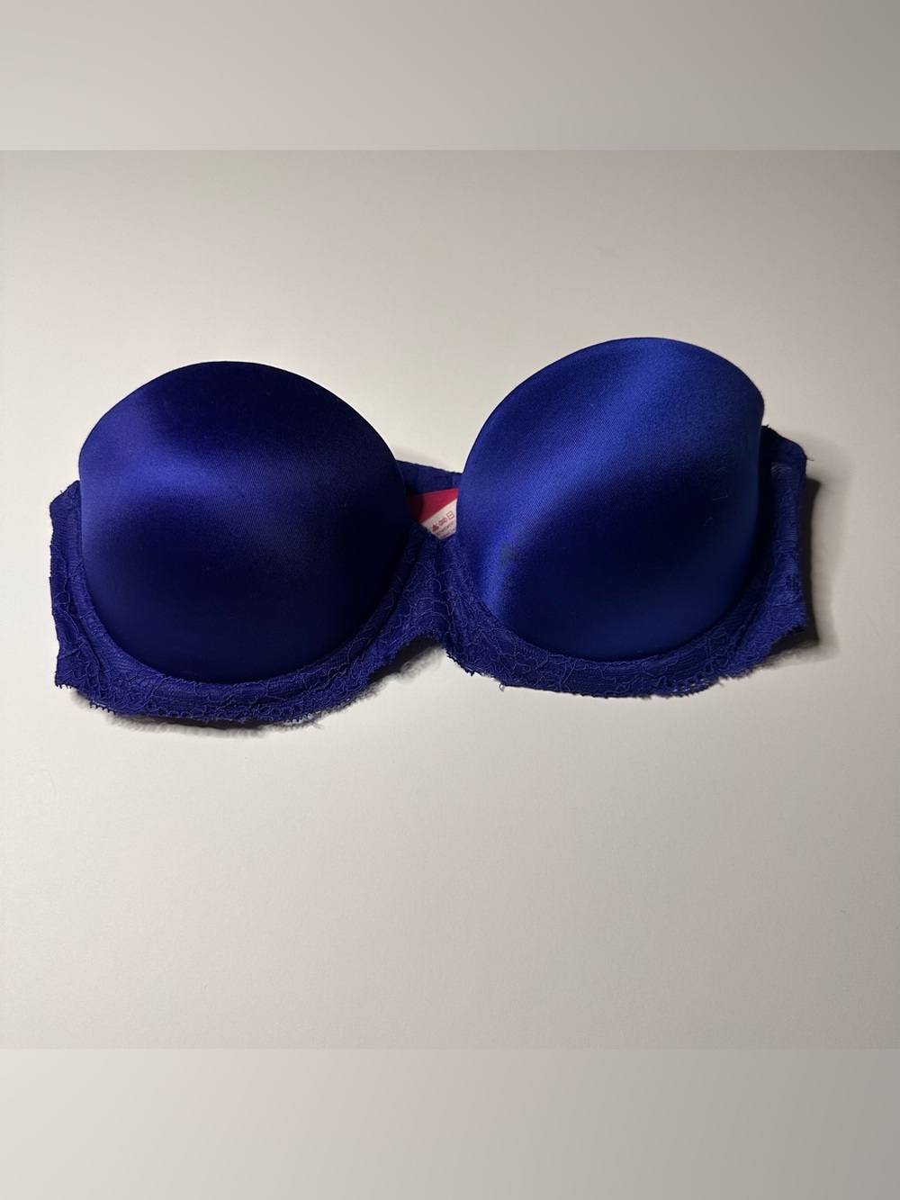Victoria's Secret 34B Strapless Multi-Way Push Up Bra Lace Detail Blue
